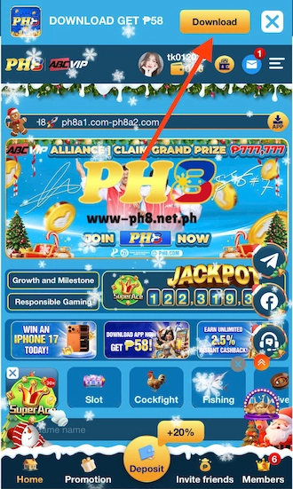 💎 Step 1: Access the website and search for the PH8 app download